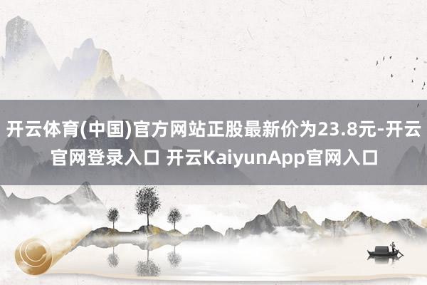 开云体育(中国)官方网站正股最新价为23.8元-开云官网登录